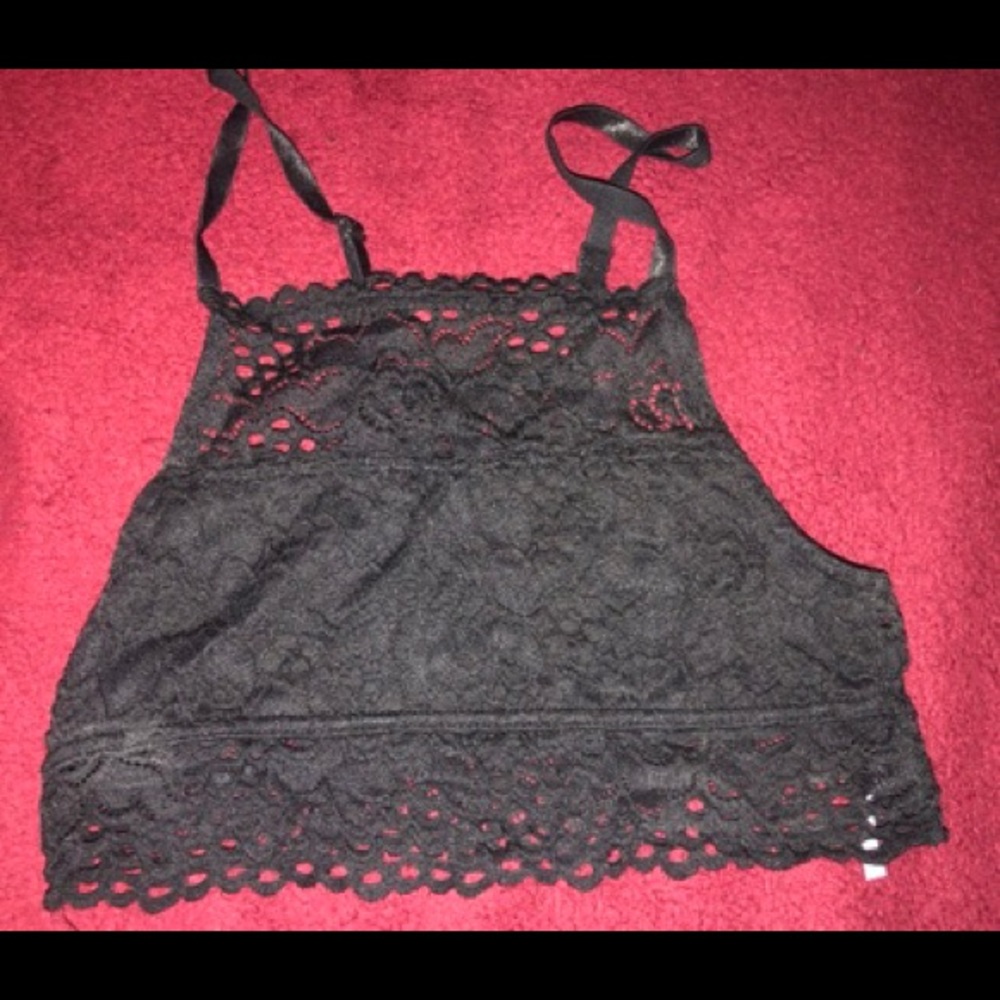 Black Lace Crop Top